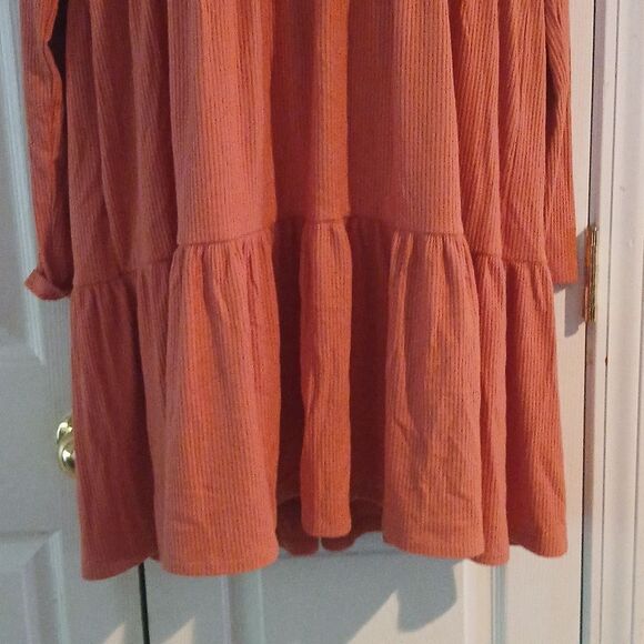 Wild Fable rustic orange ribbed tunic casual dress Autumn Fall Sz XXL  EUC - Picture 2 of 5